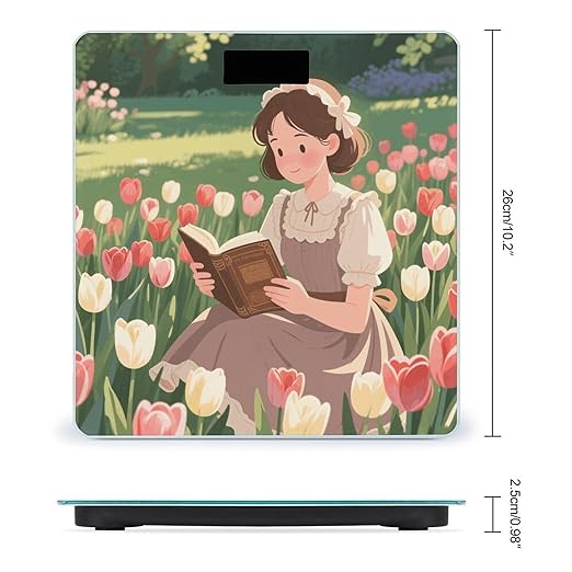Vintage Reading Book Weight Scale Cute Bathroom Scale for Body Highly Accurate Digital Weighing Machine for People Compact LCD Display Scales with Sturdy Toughened Glass Scales