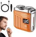 Portable Rotary Dual Ring Electric Shaver 2025 Upgrade Pocket Shaver USB Mini Shavers for Men Rechargeable Mini Dual-Head Electric Razor for Home Car Travel (A_ Orange)