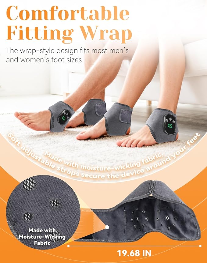 Triple Method Massager for Neuropathy - Heat Therapy 3D Shiatsu Kneading Air Compression Wireless 3 in 1 Massager with 5 Heat Levels &amp 3 Vibration Modes Travel &amp Home Use (2PCS)