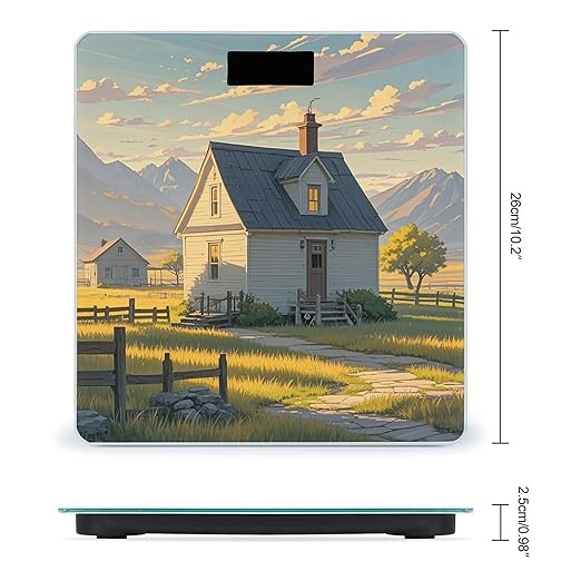 House on The Prairie Scale for Body Weight Digital Bathroom Scale Toughened Glass High Precision Scales for Body Weight with Large LCD Backlight Display Weight Scales