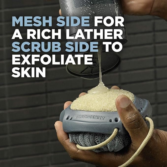 DOVE MEN + CARE Shower Tool For Stronger Healthy-Feeling Skin Active Clean Scrubs Body Wash and Face For Fresh Healthy-Feeling Skin Extra Fresh Cleanser That Effectively