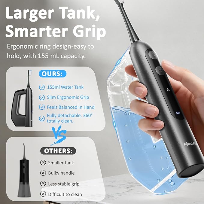 Marchpower 3-in-1 Electric Toothbrush with Water Flosser 3.0 Sonic Toothbrush with Sweeping Oscillation &amp Water Flossing Cordless Portable Flossing Toothbrush Combo for Adults Travel &amp Dail