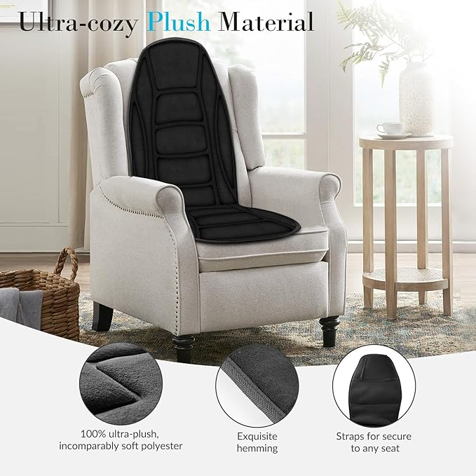 Chair Massager Cushion Back Massager with Heat Electric Seat Massage Pad Back Massage Chair Pad for Back Pain Relief 2 Heat Levels &amp 5 Vibrating Modes Christmas Gifts for Men Dad Mom Him Her