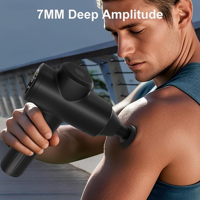 Mebak 7 Massage Gun Massage Gun Deep Tissue for Pain Relief Muscle Massager for Home Office &amp Gym 5 Speed Levels