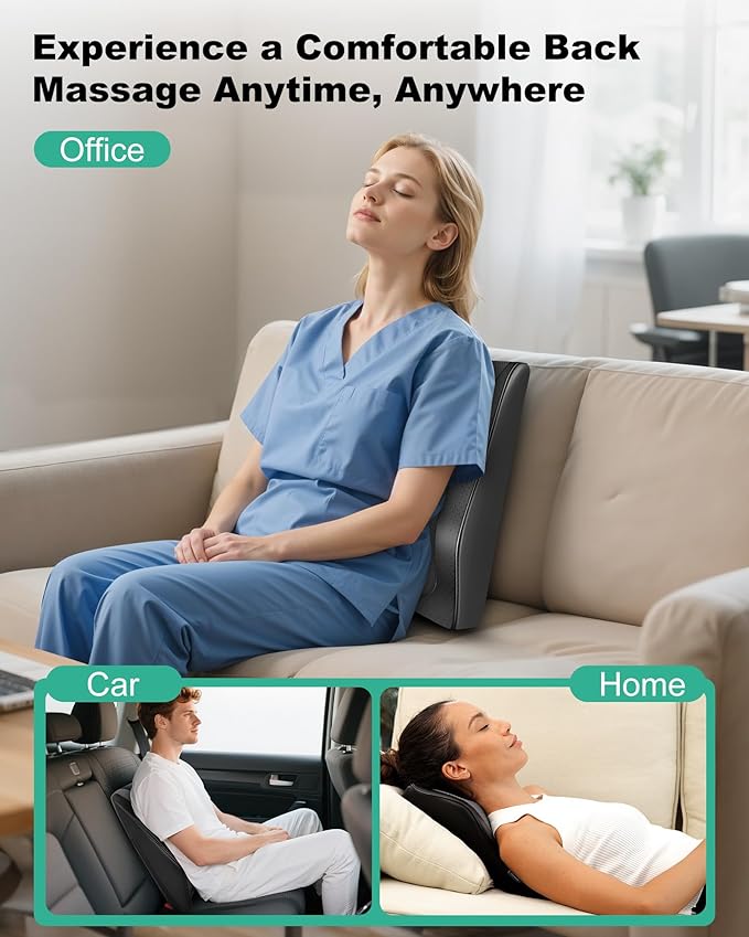Snailax Chair Massager Cushion and Back Massager Bundle