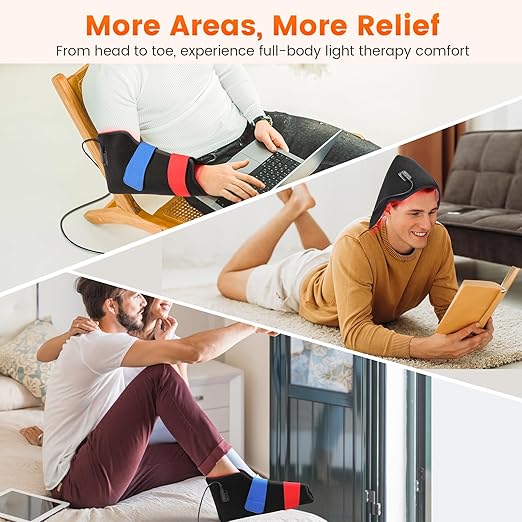 LIGHTIUM Red Light Therapy for Feet – FSA Eligible HSA Infrared Light Therapy Foot Wrap with 660nm Red &amp 850nm Near Infrared LEDs Heat Therapy &amp Timer for Neuropathy Joint Ankle Heel &amp
