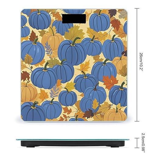 Fall Watercolor Pumpkins Weight Scale Highly Accurate Digital Weighing Scale with Large LCD Display Smart Bathroom Scales for Home Bedrooms and Gift Giving