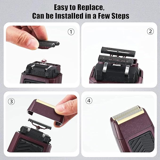 For wahl Shaver Foil ReplacementProfessional 5 Star Series Finale Shaver Super Close Replacement Foil #7043-100#7043-100 Compatible with wahl Shaver Foil Replacement Heads (4PCS/Black)