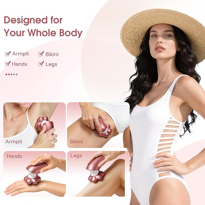 Electric Razors for Women Legs: 5-in-1 Rechargeable Body Shaver 7D Wet &amp Dry Body Trimmer IPX7 Waterproof Lady Hair Remover for Face Underarms Pubic Light Pink