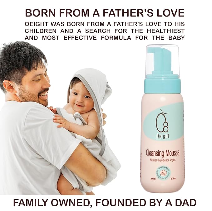 Cleansing Mousse: Natural Baby Body Wash Foam with Dunaliella Salina Dead Sea Minerals Soothes Softens Energizes Protects Skin 6.76 Oz