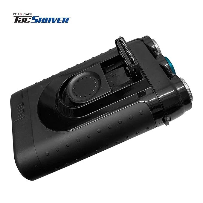 Tacshaver by Bell+Howell Moustache and Beard Rotary Shaver with Pop-up Trimmer for Sharper Moustache and Sideburn Edges Seen On TV Deluxe Set of 6 Rechargeable