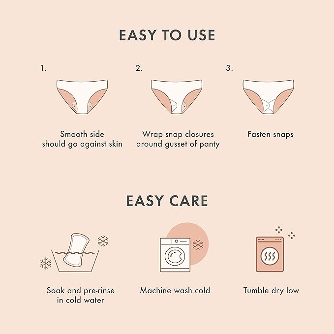 Rael Bundle - Organic Cotton Cover Incontinence Regular Liners (48 Count) Reusable Cloth Pantyliners 1 Pack (Brown 3 Count)
