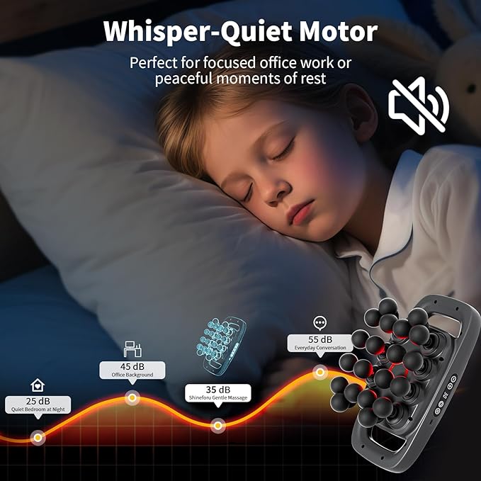 20-Head Massage Gun 30 Intensity Levels 3 Modes Deep Tissue Massager with 50KG Force &amp Noise-Free Motor for Neck Back Legs Shoulders Portable for Full Body Muscle Recovery