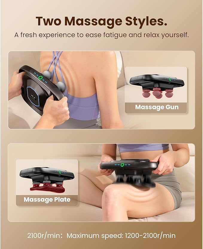 BOB AND BRAD A1 4-Head Massage Gun and A7 Massage Gun with 11mm Amplitude