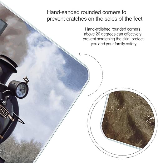 Steam Locomotive Train Bathroom Scale for Body Weight Bathroom Weighing Scale with Backlit LCD Display Highly Accurate Measures Weight Up to 180kg