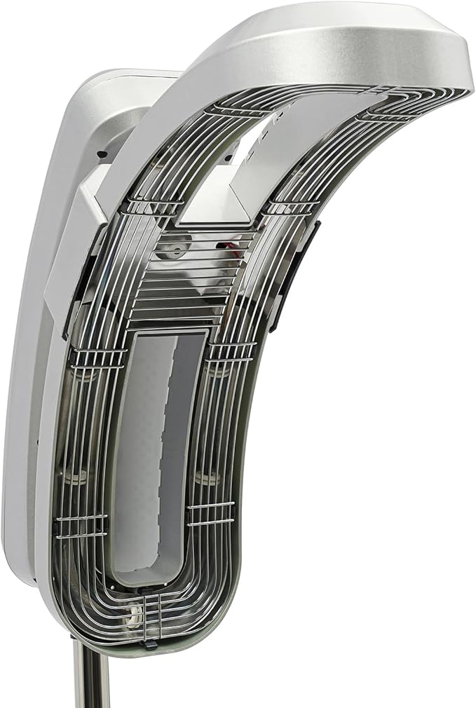 Standing Hair Dryer Color Processor U-Shape Professional Salon Hair Steamer Vertical Hairdressing Heater with Wheels Rotating Hair Care Dyeing Perm Styling Heating Oil Treatment Processor (Silver)