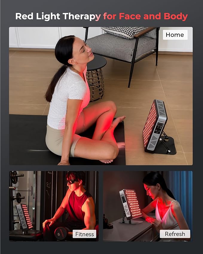2026 Upgraded Red Light Therapy for Body Face Dual Chip 660nm 850nm Red Light Panel with 3 Modes Dimmable &amp Timer Infrared Light Therapy for Home Office Gym Basic 78 LEDs
