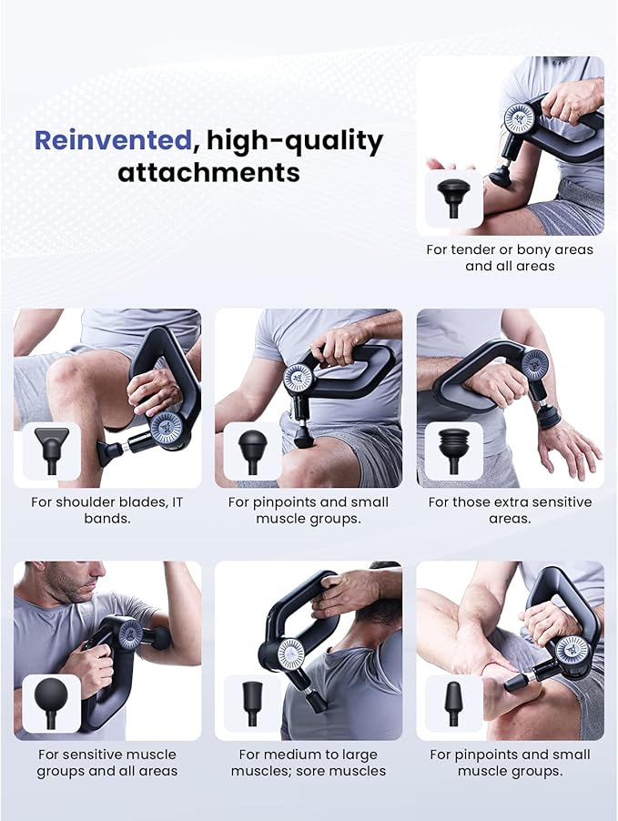 BOB AND BRAD D6 Pro Massage Gun Deep Tissue Percussion with 16mm Amplitude 85lbs Stall Force FSA Eligible &amp HSA Approved Professional Muscle Massager for Athletes Quiet Electric Back Massager