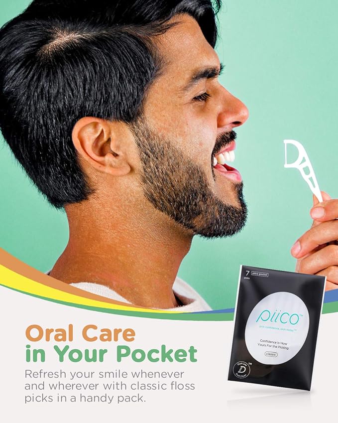 Piico Unflavored Kids Floss - No Fluoride Dual Line Dental Floss Picks - Fun Oral Care in Colorful Floss Sticks Design - Flossers Prevent Tooth Decay &amp Gum Disease - 300 Playground Dino &amp Trav