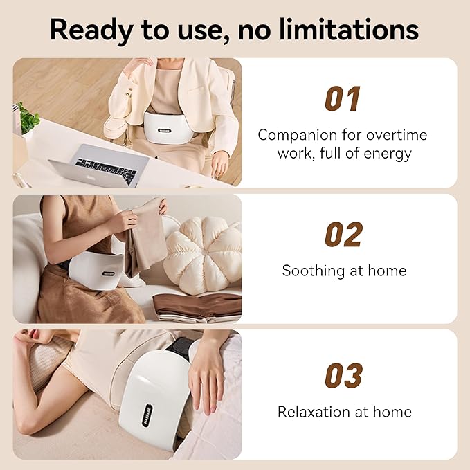 Dual Disc Abdominal Massager with Heat Electric Belly Fat Burner Machine with Bian-Stone Massage Heads Stomach Massager for Digestion to Relieve Bloating &amp Period Cramps Constipation Gas