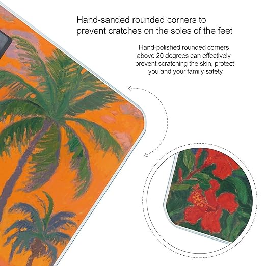 Gauguin Tropical Sunset Scale for Body Weight Sturdy Tempered Glass Weighing Scales with LCD Display Accurate Digital Bathroom Scale Convenient Body Fat Smart Scales Easy Read