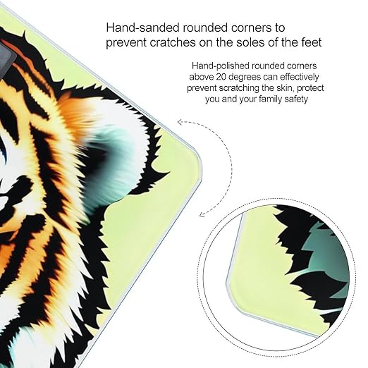 Little Fat Tiger Head Scale for Body Weight High Precision Digital Weight Scales with LCD Display Anti-Slip Sturdy Slim Tempered Glass Bathroom Scale for Home Use