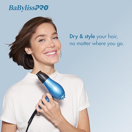 Nano Titanium Travel Hair Dryer 1000 Watt Professional Blow Dryer with Concentrator Nozzle Foldable Handle Dual Voltage