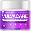 Pharmapulse Organic Vaginal Moisturizer Vulva Balm Cream Intimate Skin Care Menopause Support - Relieves Dryness Itching Burning Redness Chafing Odor Irritation - Estrogen Free 4oz