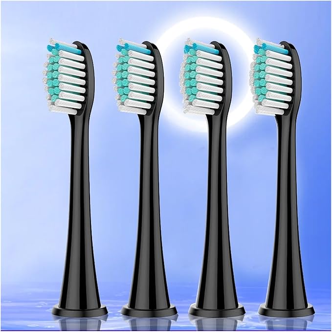 Electric Toothbrush Head Replaceable Sonic Suitable Compatible for 's Brush(Black 4pc)