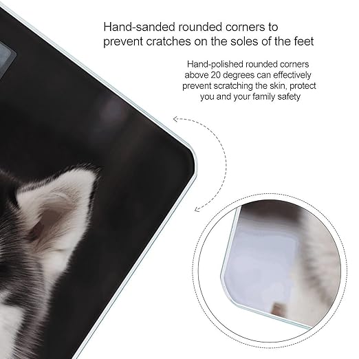 Husky DogScale for Body Weight with LCD High Precision Weighing Scales Fashion Sturdy Tempered Glass Weight Scales Easy-to-Read Digital Bathroom Scale for Daily 400lb