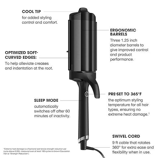ghd Curve® Professional Hair Curling Irons &amp Wands | Soft Waves Classic and Tight Curls | 0.5 –1.5 Inch Barrels’ | 365ºF Styling Temp Preventing Heat Damage + Auto Sleep Mode