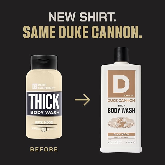 Duke Cannon Thick High Viscosity Body Wash - Buck Moon 17.5 oz Vetiver &amp Oakmoss Scent Mineral Enriched Paraben &amp Sulfate Free (3 Pack)