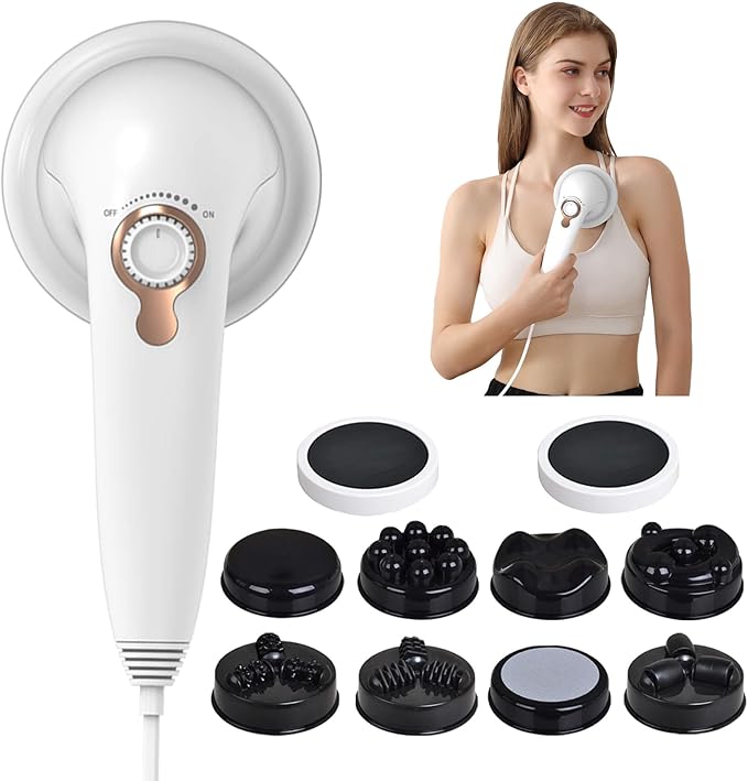 Handheld Cellulite Massager Body Sculpting Machine Lymphatic Drainage Massager Stomach Massager with Lipo Roller for Belly Fat Electric Vibrating Massage wand for Butt Waist Leg Arms Used at home.