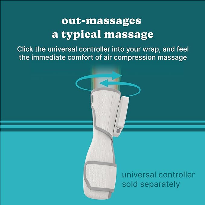 HoMedics Modulair Compression Wrist Wrap Massager – Overlapped Compression Therapy with 4 Programs Adjustable Intensity Heat Settings (Battery Sold Separately)
