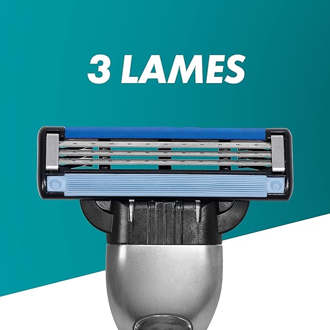 Gillette Mach3 Rasoir Pour Homme Rasoir À 3 Lames 1 Manche 7 Recharges De Lames Avec Manche En Acier Inoxydable