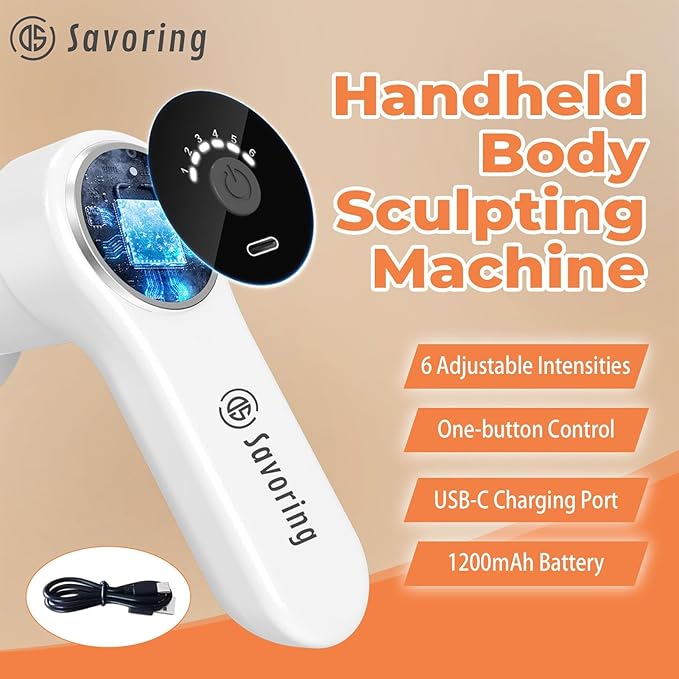 Cordless Body Massage Lymphatic Drainage Tool 5-in-1 Handheld Body Sculpting Machine Electric Cellulite Massager with 6 Speeds Rechargeable &amp Portable Cellulite Roller for Thighs Butt Fat