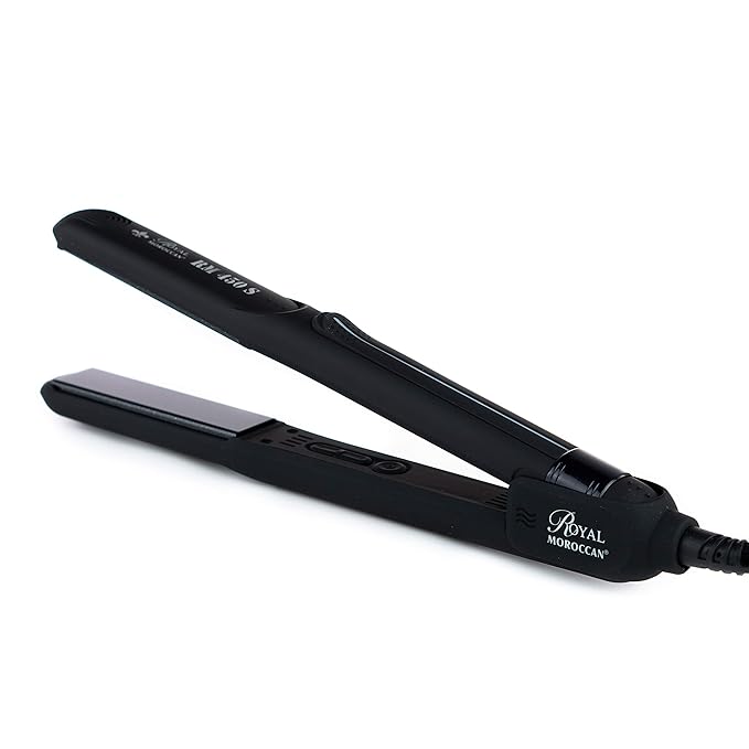 1.25 “ Ceramic Tourmaline Ionic Flat Iron Hair Straightener for Women | Dual Voltage Flat Iron for Hair 450 Max | Professional Hair Straightener Made in Italy | 110 V – 220V