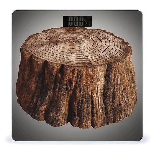 Digital Bathroom Scale for Body Weight Scale with Bright LCD Display High Accuracy Step-On Technology Auto On/Off Stump of Oak Tree Digital Scales 400 Lbs /180kg