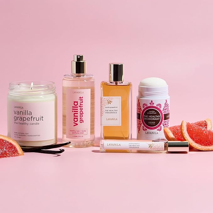 Lavanila Vanilla Grapefruit Deodorant (2-pack) + Hair &amp Body Perfume Mist - Bright &amp Fresh With Madagascar Vanilla &amp Juicy Grapefruit