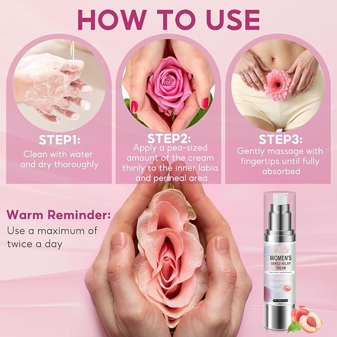Silky Peach Cream for Women Women's Gentle Relief Cream Regulates Female Hormonal Balance Menopause Care - Relieves Vaginal Dryness &amp Itching (1.76 fl.oz)