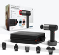 Sharper Image Deep Tissue Percussion Massage Gun Powerboost Pro+ Hot &amp Cold Rechargeable Handheld Massager 6 Adjustable Speeds 6 Attachment Heads &amp Carrying Case Muscle Pain Relief Black