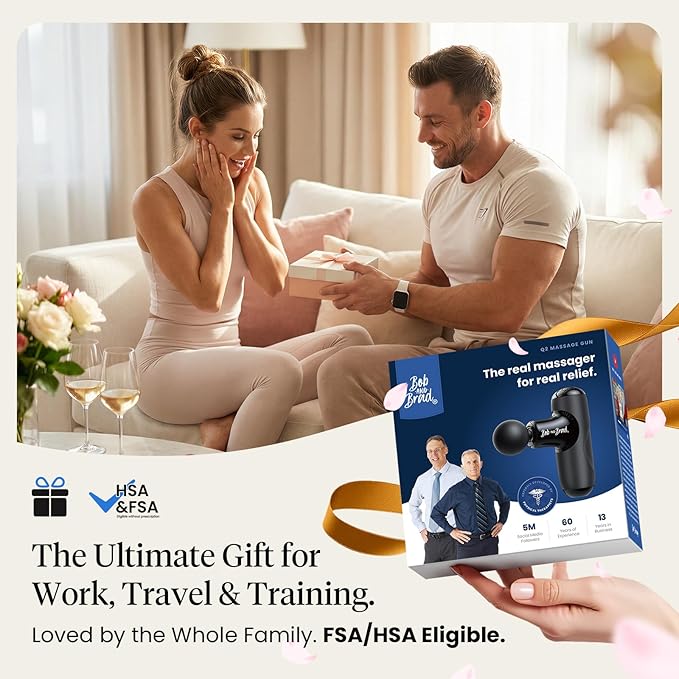 BOB AND BRAD Q2 Mini Massage Gun Pocket-Sized Deep Tissue Massager Gun Portable Percussion Muscle Massager Gun Ultra Small &amp Quiet Muscle Massage Gun for Muscle Recovery with Carry Case