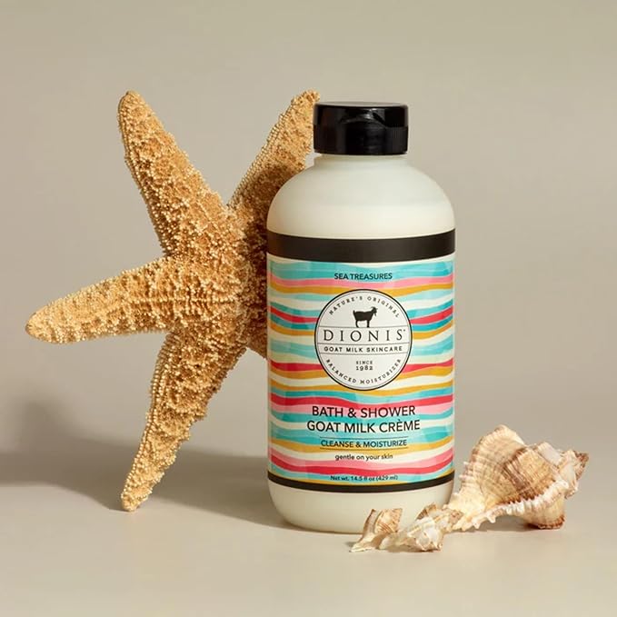 Dionis Goat Milk Bath Soap &amp Liquid Shower Crème Sea Treasures 14.5oz (Pack of 1)
