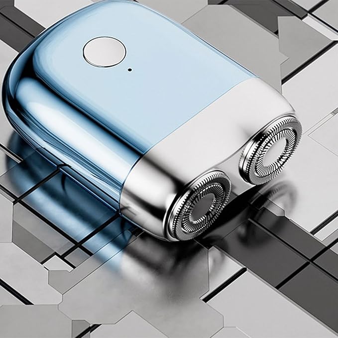 Portable Electric Shaver Beard Trimmer Shaver Double Head Men Hair Trimmer Shaver Double Head Shaver Water Washable Type C Rechargeable Shaver(C)