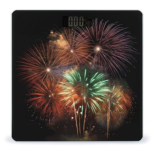 Splendid Fireworks Scale for Body Weight High Precision Digital Weight Scales with LCD Display Anti-Slip Sturdy Slim Tempered Glass Bathroom Scale for Home Use