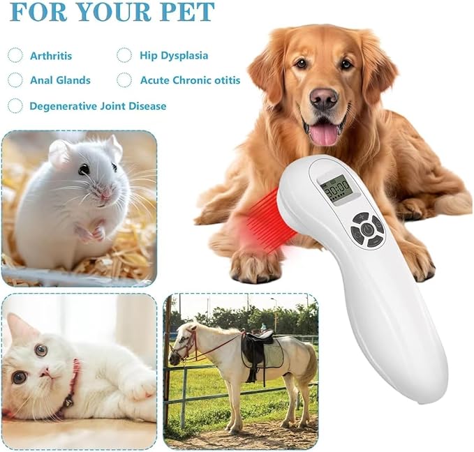 Portable Handheld Cold Laser Therapy Device for Humans &amp Dogs Red Light Therapy for Body Pain Reliefwith Pulse Function(808nm&amp650nm)