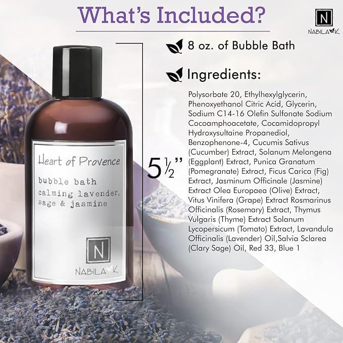 Nabila K Forest Experience &amp Heart of Provence Bubble Bath Bundle 8 oz