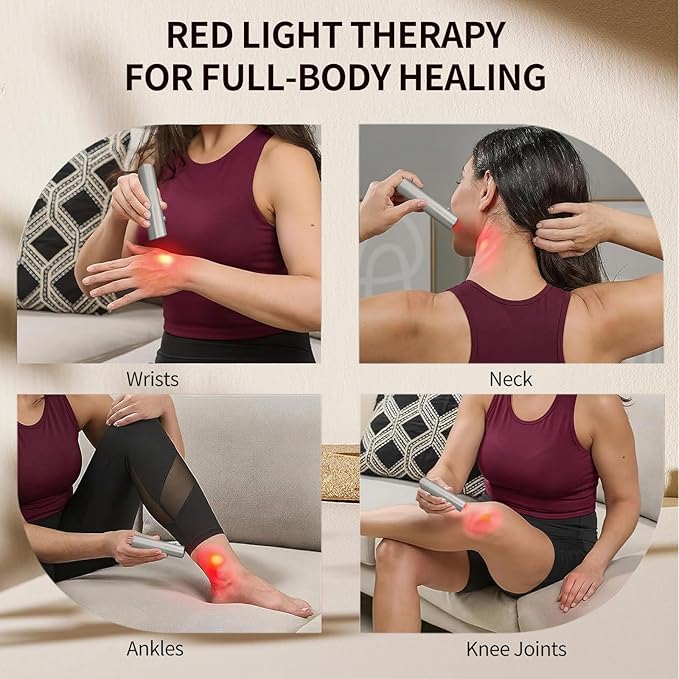 Infrared &amp Red Light Therapy Torch for Body Joints Muscles Pain Relief Portable Red Light Therapy Wand at Home 3 LEDs of 630nm 660nm 850nm