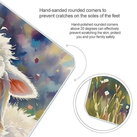 Cute Sheep Bathroom Scale for Body Weight Bathroom Weighing Scales with Back Lit LED Display Sturdy Tempered Glass Body Weight Bathroom Scale 400lb Weighing