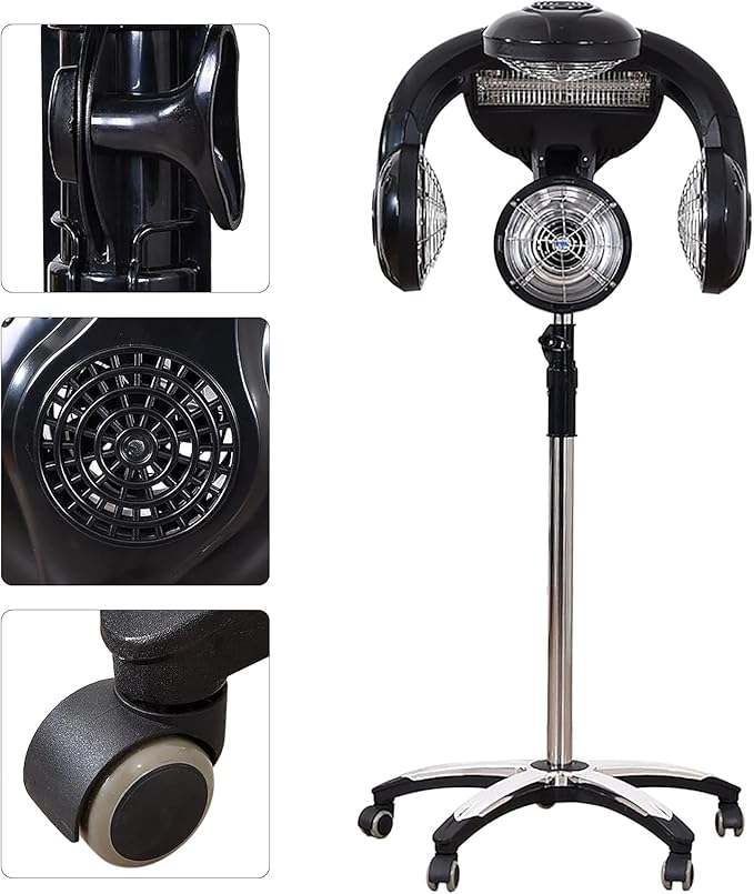 Professional Hair Dryer 1400W Free-Standing Hair Dryer Salon Hair Dryer Standing Color Processor Accelerator Salon Drying Perming Machine with Wheels for Hair Salon Or at Home Hair Care| US Stock